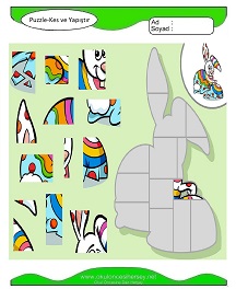 Puzzle Kes Yapıştır Çalışma Sayfaları